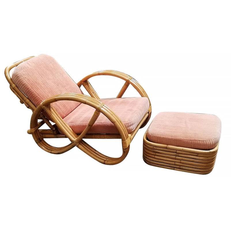 This round full pretzel arm rattan lounge chair with Ottoman.
Chair measures: 31