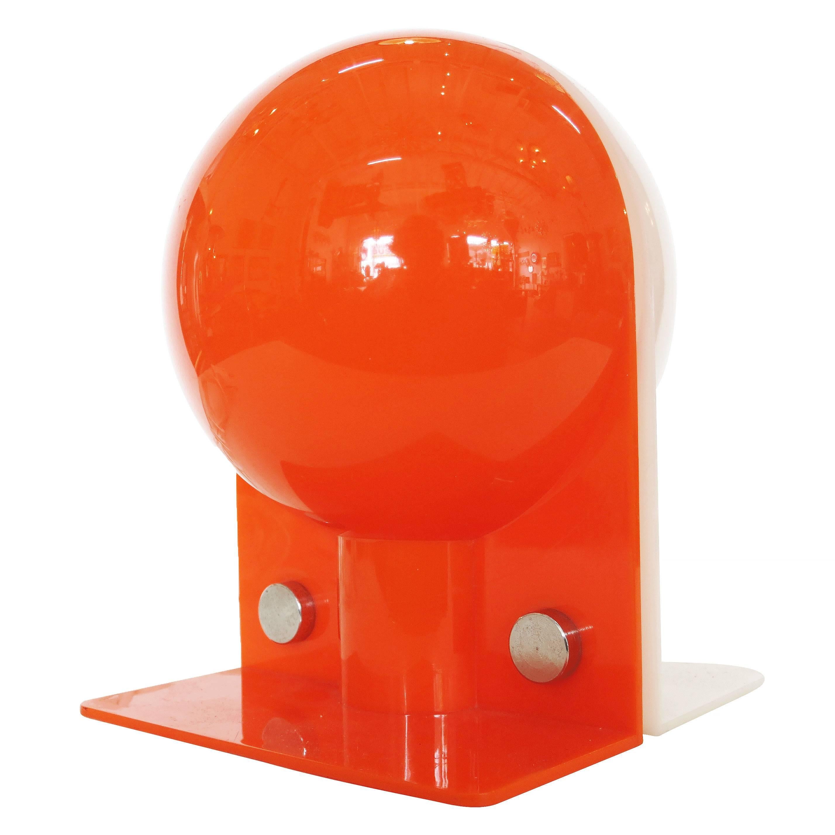 Post-Modern Postmodern Italian Pexiglass Orange/White Table Lamp by Brazzoli for Guzzini