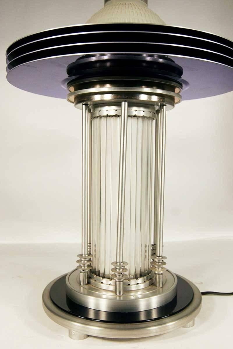 Art Deco Style Machine Age Table Lamp In Excellent Condition In Van Nuys, CA