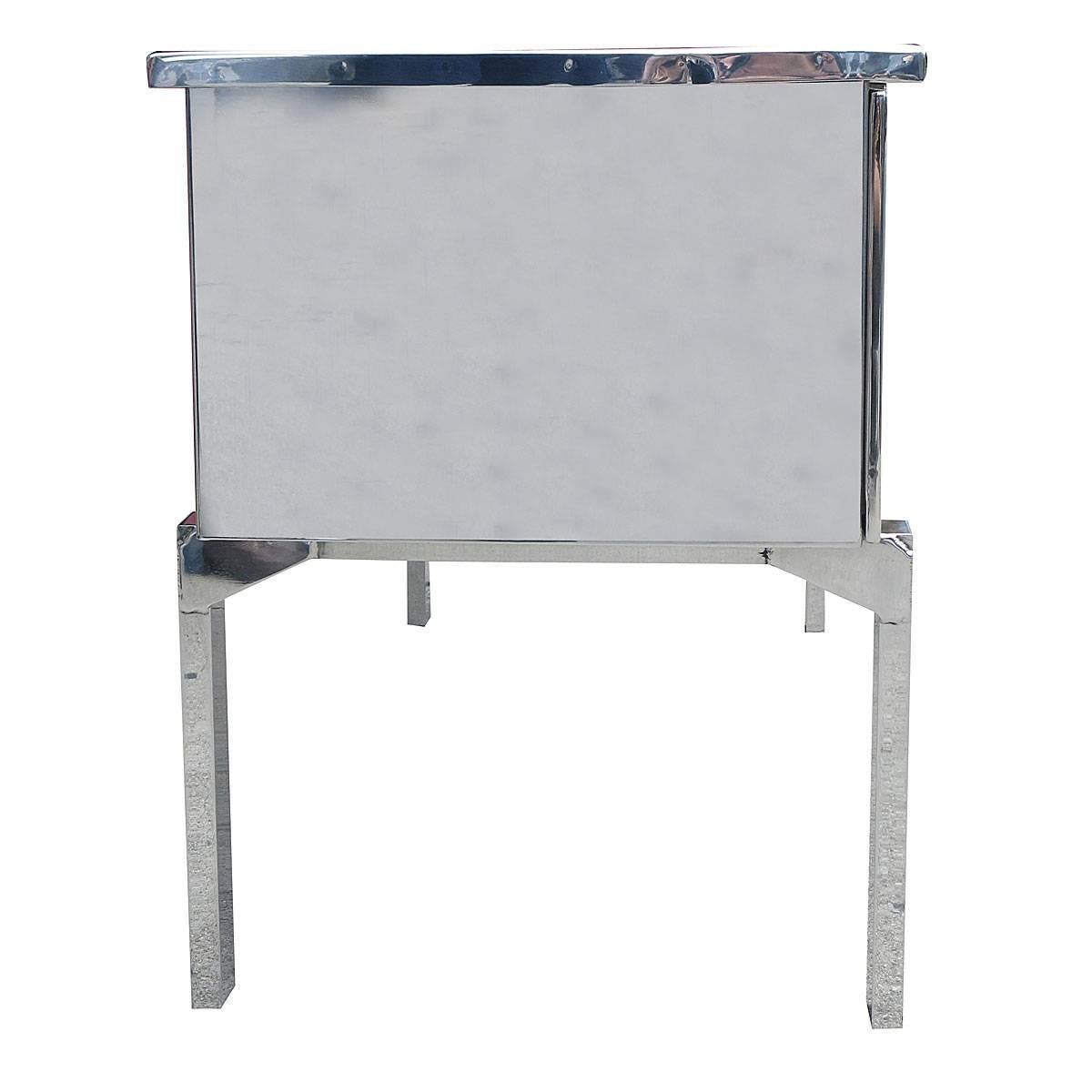 American Polished Aluminum WWII Campaign Desk 