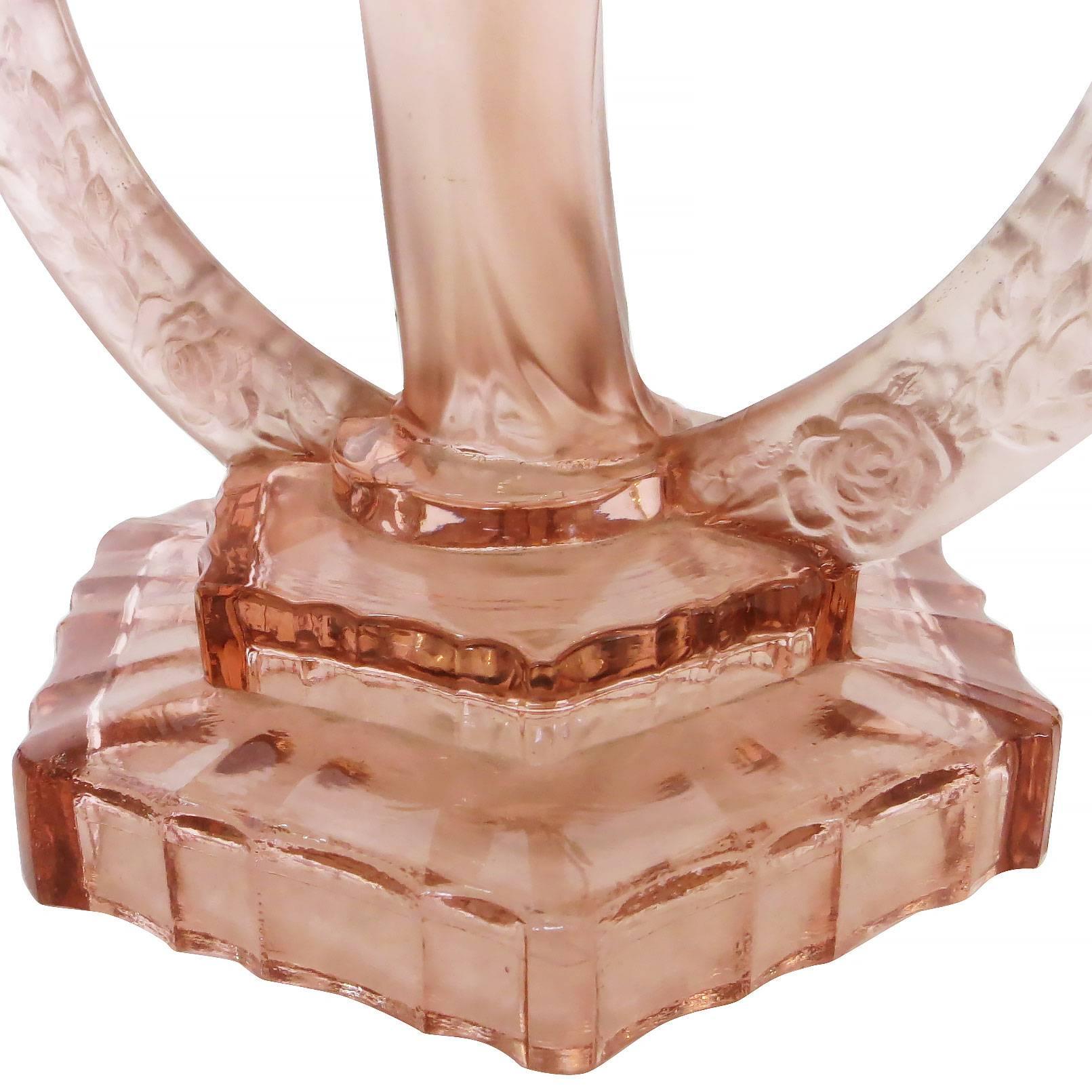 Art Deco Frosted Art Glass Flapper Candleholder, Germany 3
