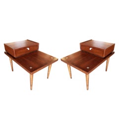 American of Martinsville Two-Tier Bedside Tables