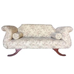 Duncan Phyfe Style Love Seat Settee with Scrolling Arms