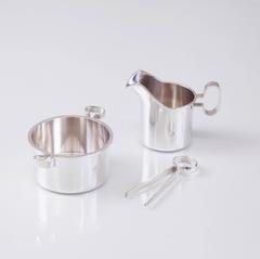 Bertel Gardberg Cremera y azucarero de plata con pinzas