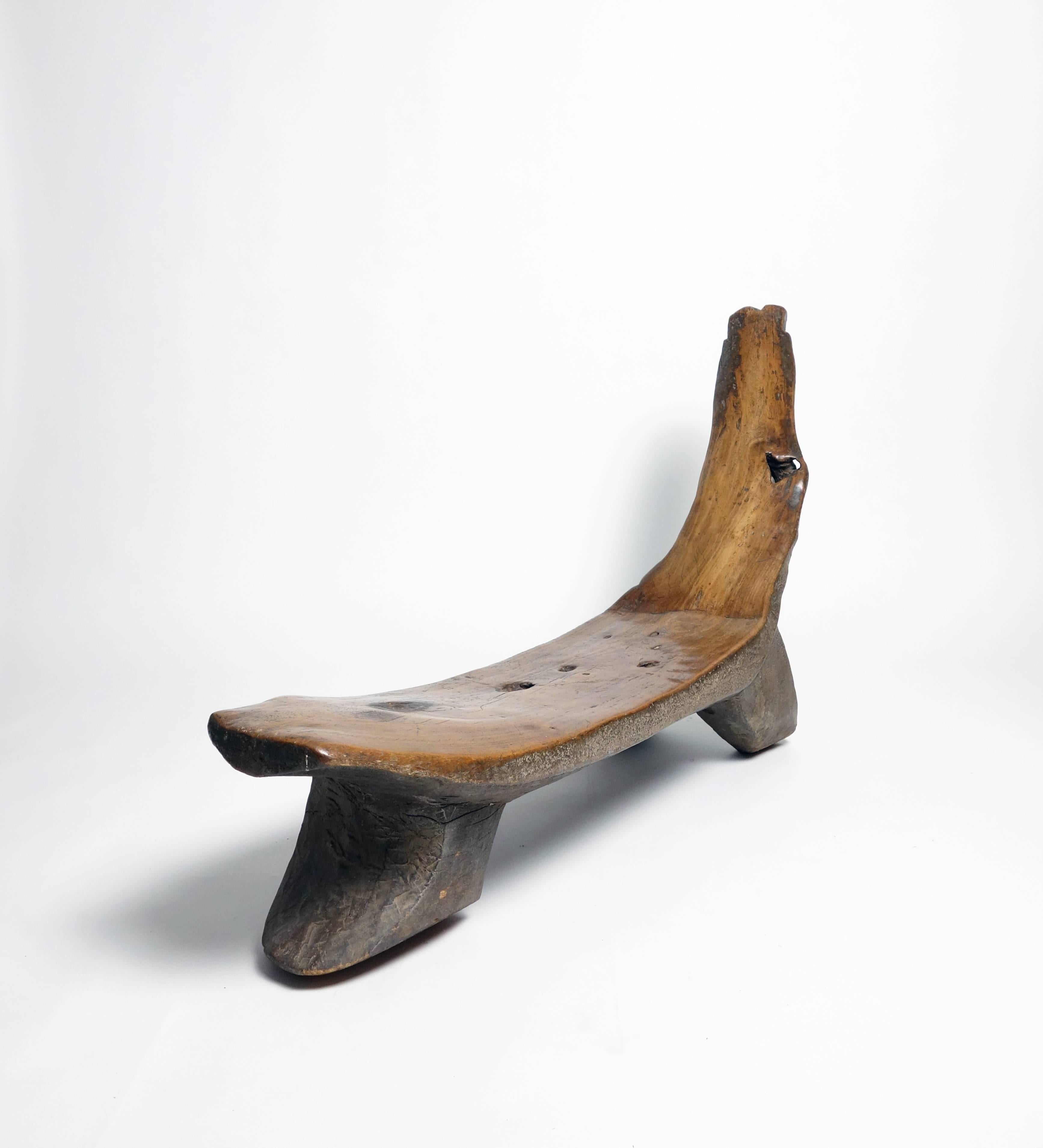 Primitive Free-Form Carved Daybed