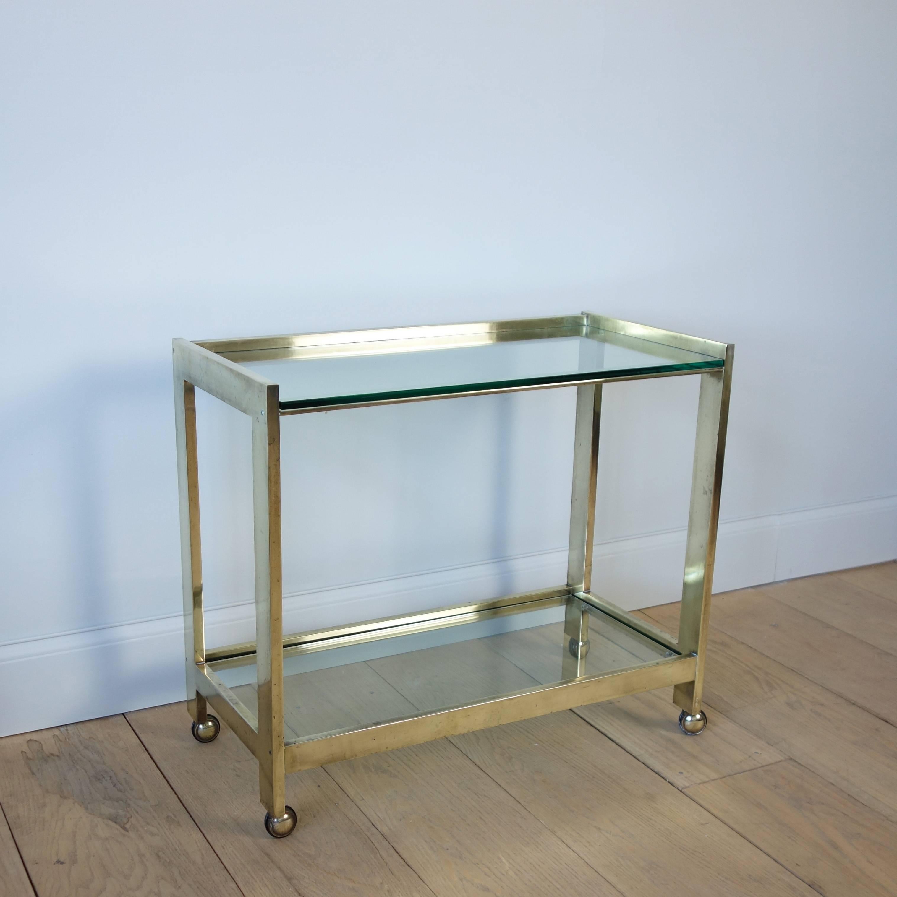 American Minimalist Brass Bar Cart