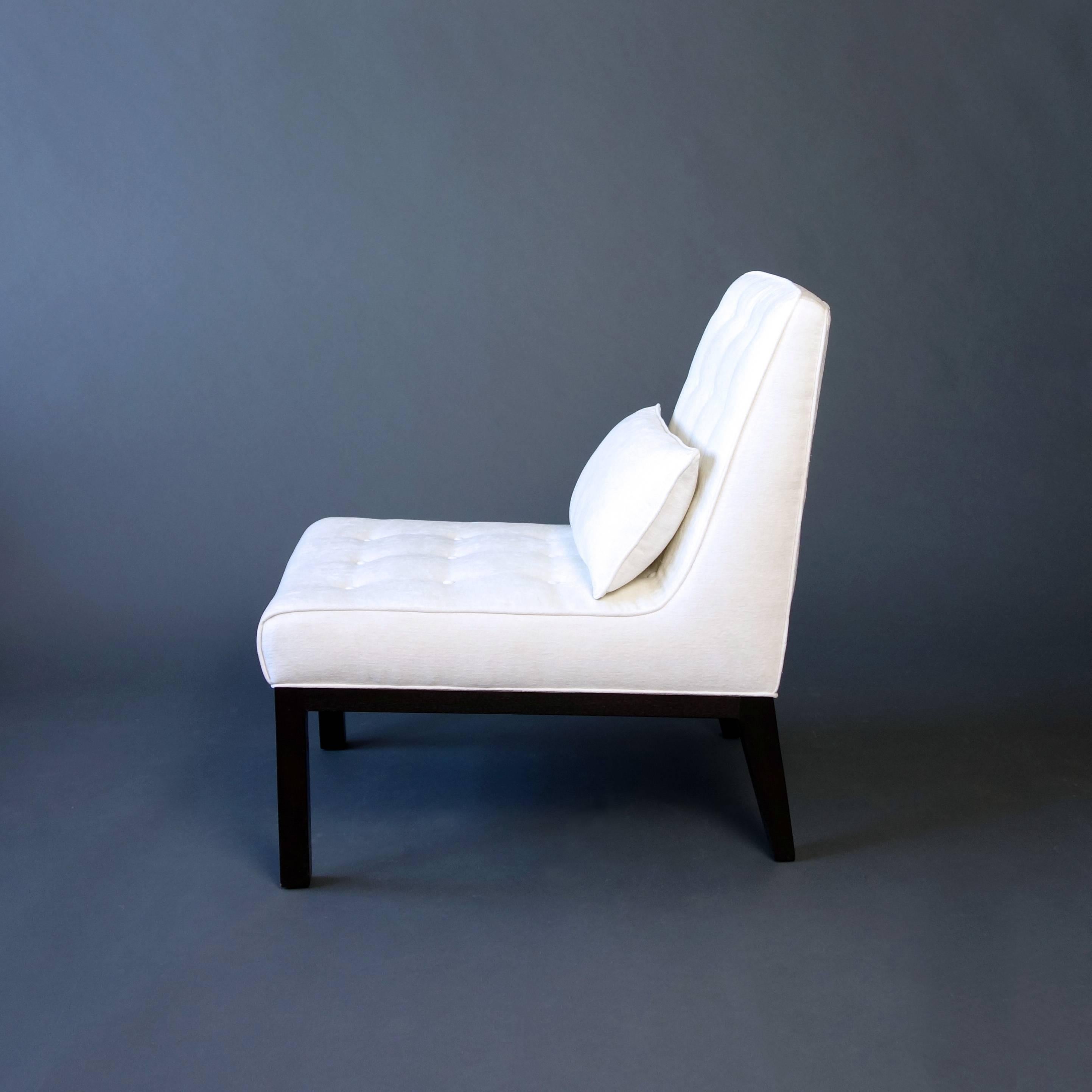 Ebonized Pair of Slipper Chairs by Edward Wormley for Dunbar