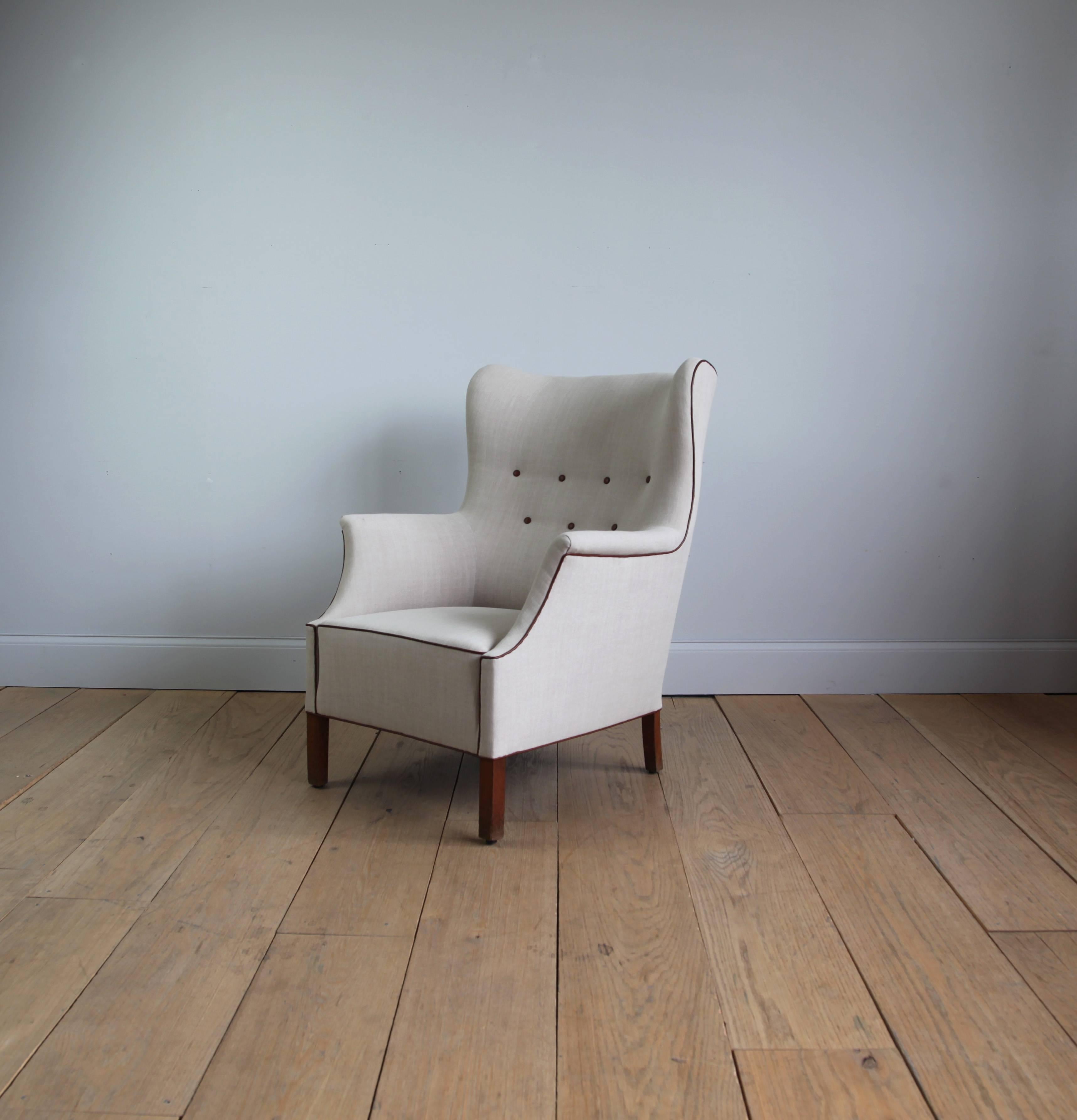 Scandinavian Modern Rare Mogens Koch Wingback Chair