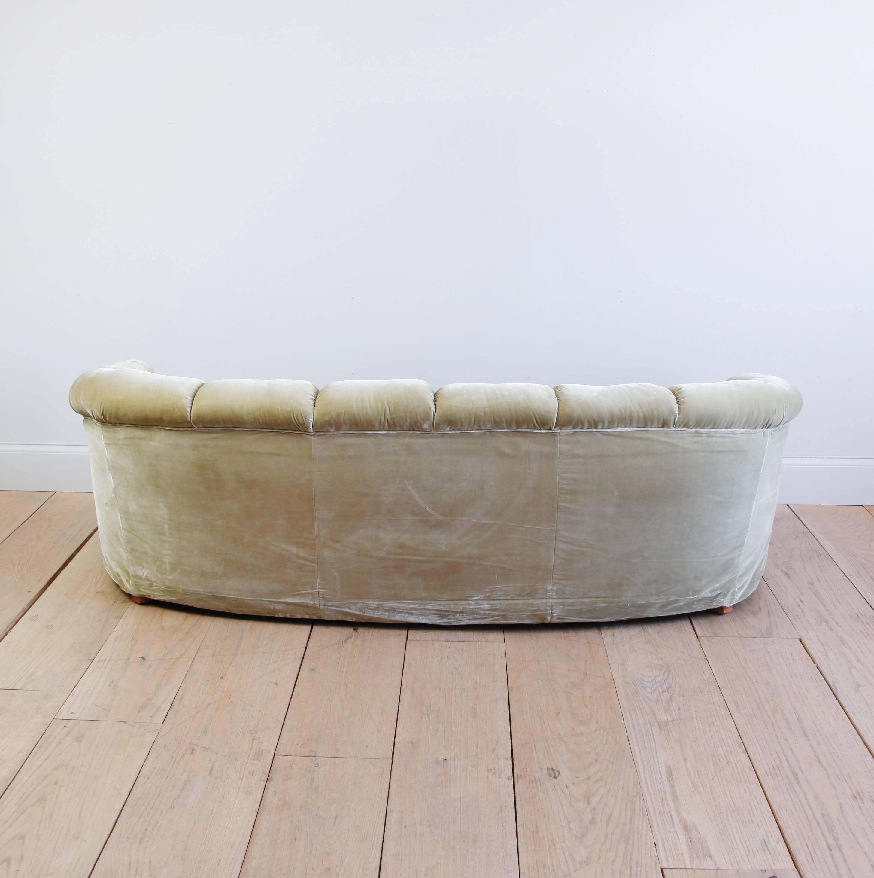20th Century Rare Tufted Velvet Sofa by Anthony Hail For Sale