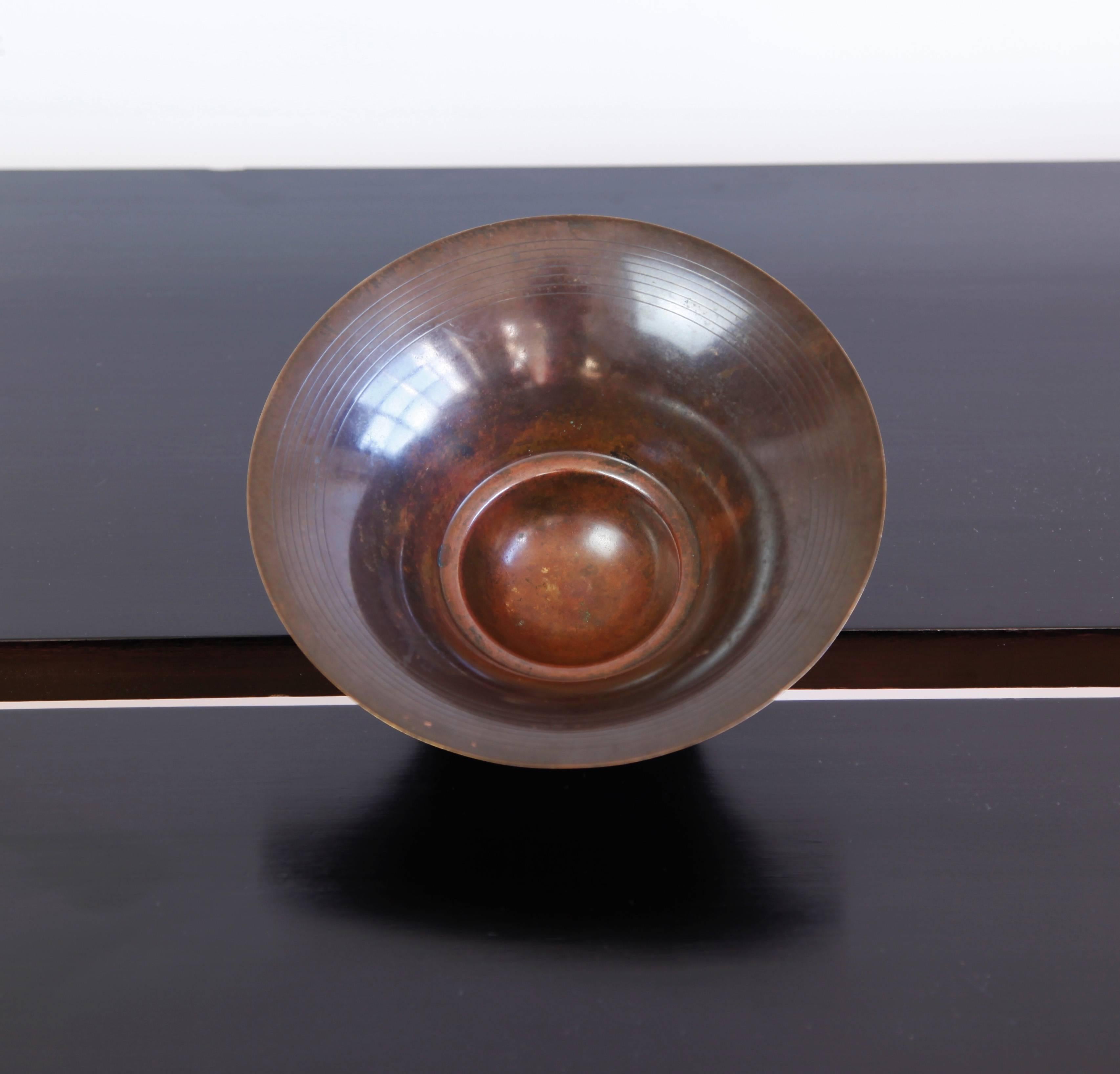 Scandinavian Modern Rare Bronze Footed Bowl by Knud Andersen