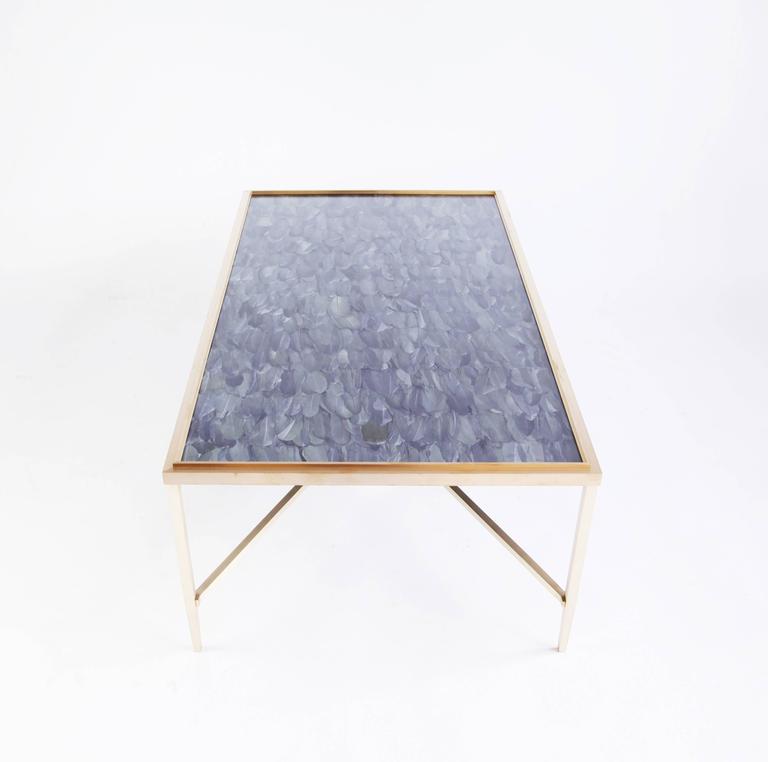 American Daedalus Table by Lawton Mull, in Unlacquered Brass For Sale