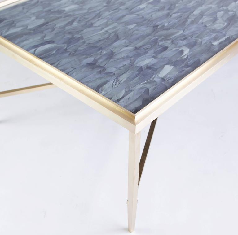 Contemporary Daedalus Table by Lawton Mull, in Unlacquered Brass For Sale