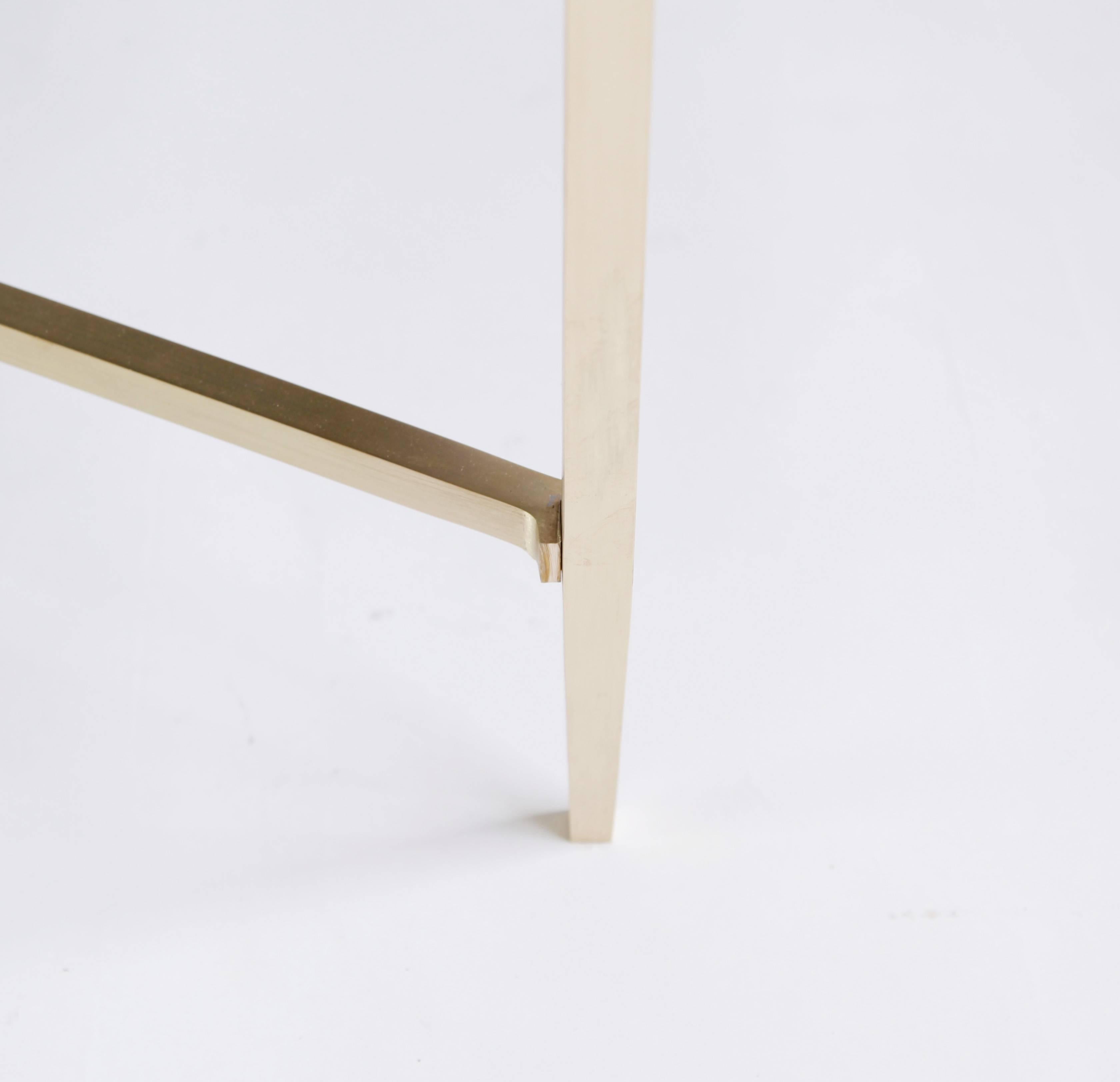 Daedalus Table by Lawton Mull, in Unlacquered Brass For Sale 1