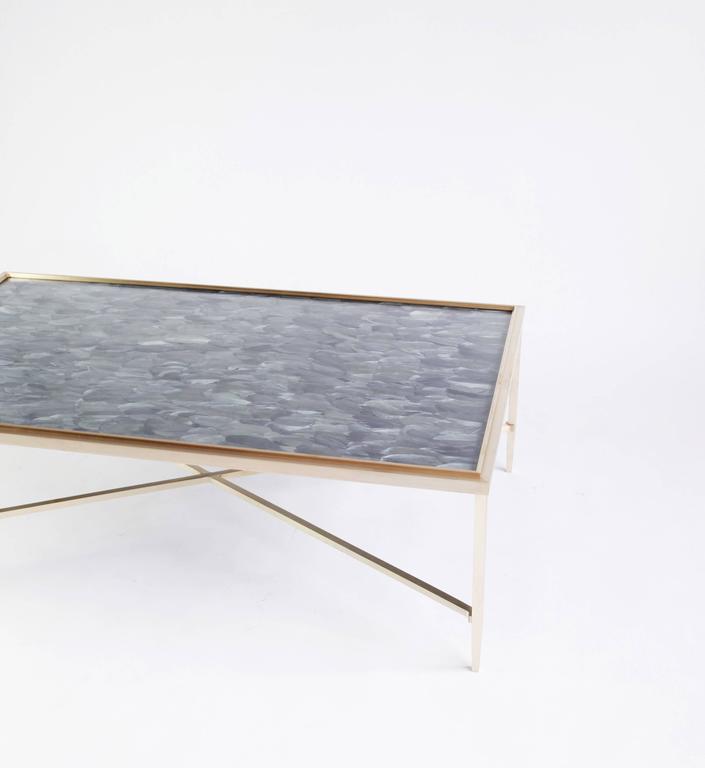 Daedalus Table by Lawton Mull, in Unlacquered Brass For Sale 2