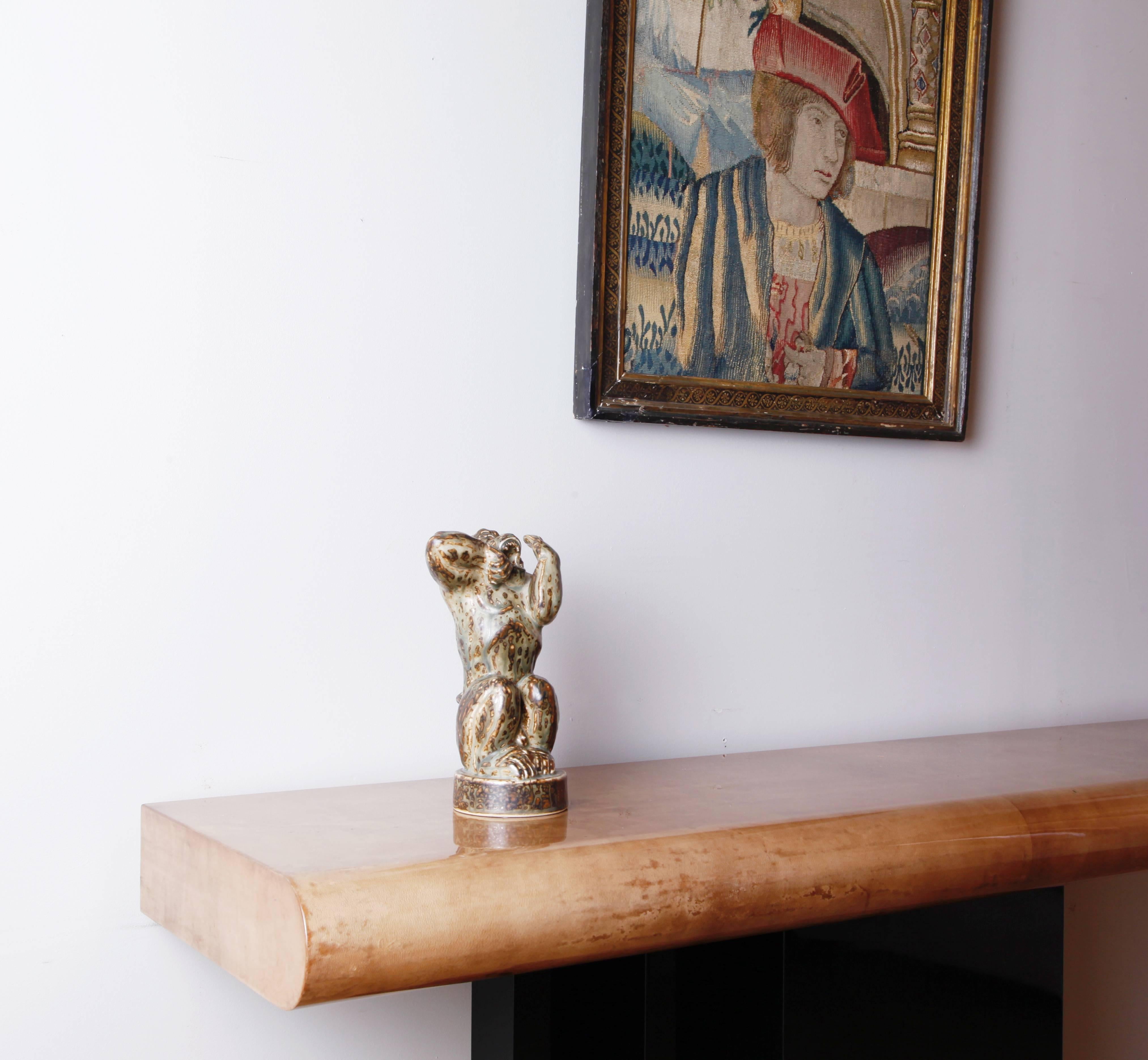 20th Century Porcelain Monkey Sculpture by Knud Kyhn for Royal Copenhagen For Sale