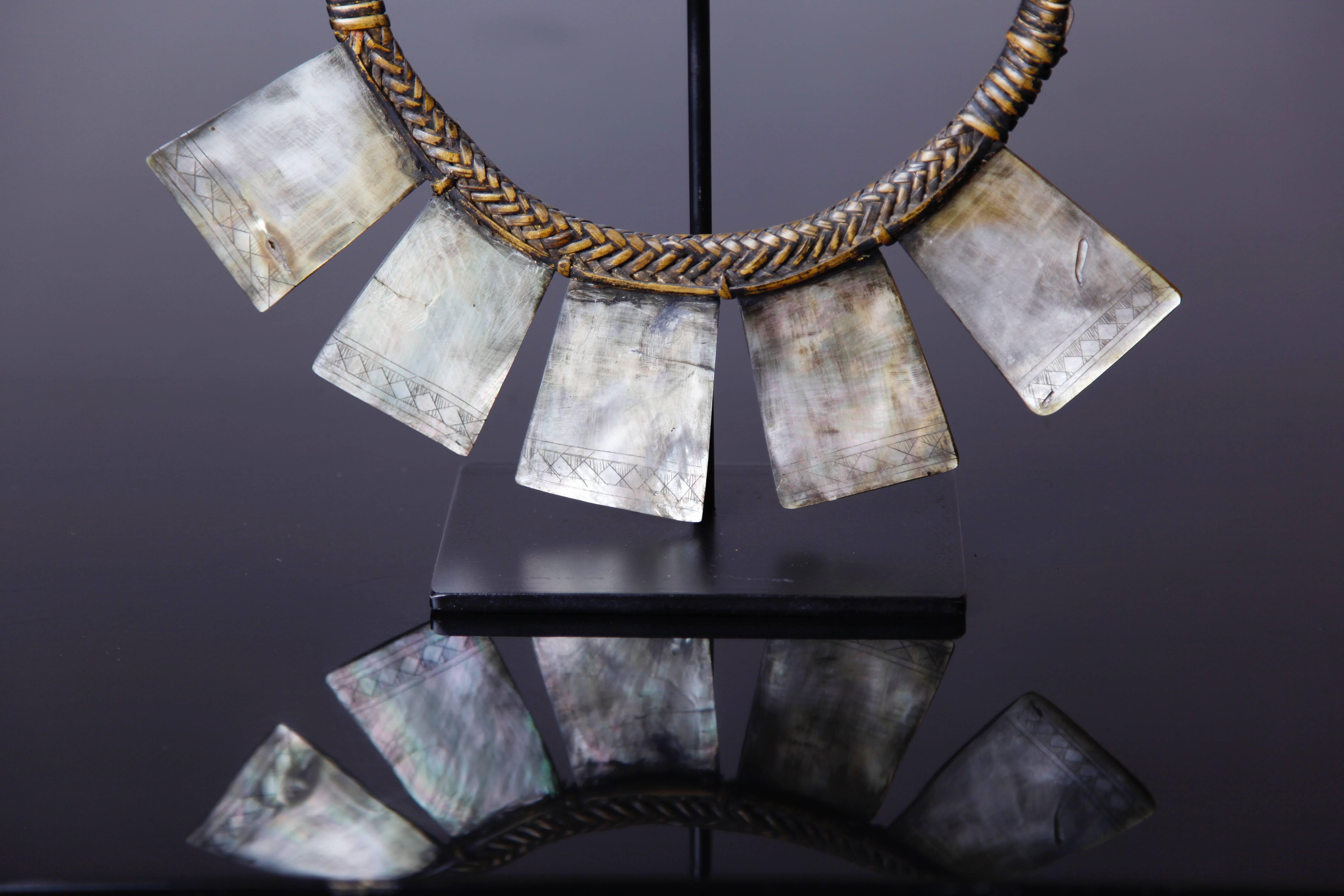 Philippine Mother of Pearl Gorget on Stand