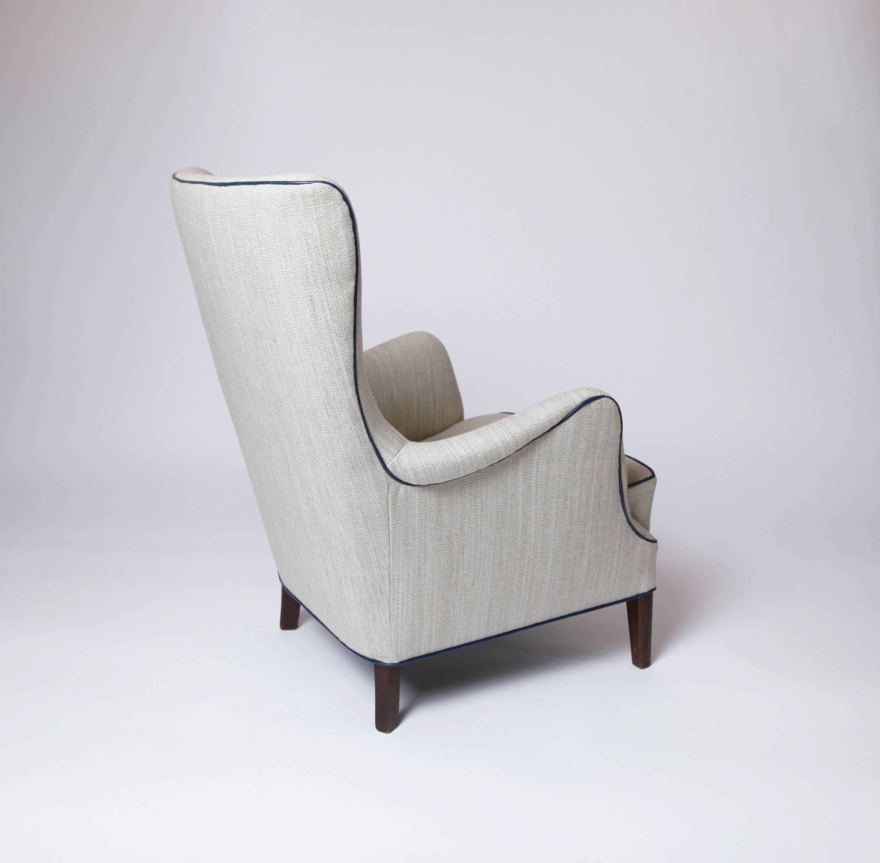 Scandinavian Modern Frits Henningsen Wingback Chair