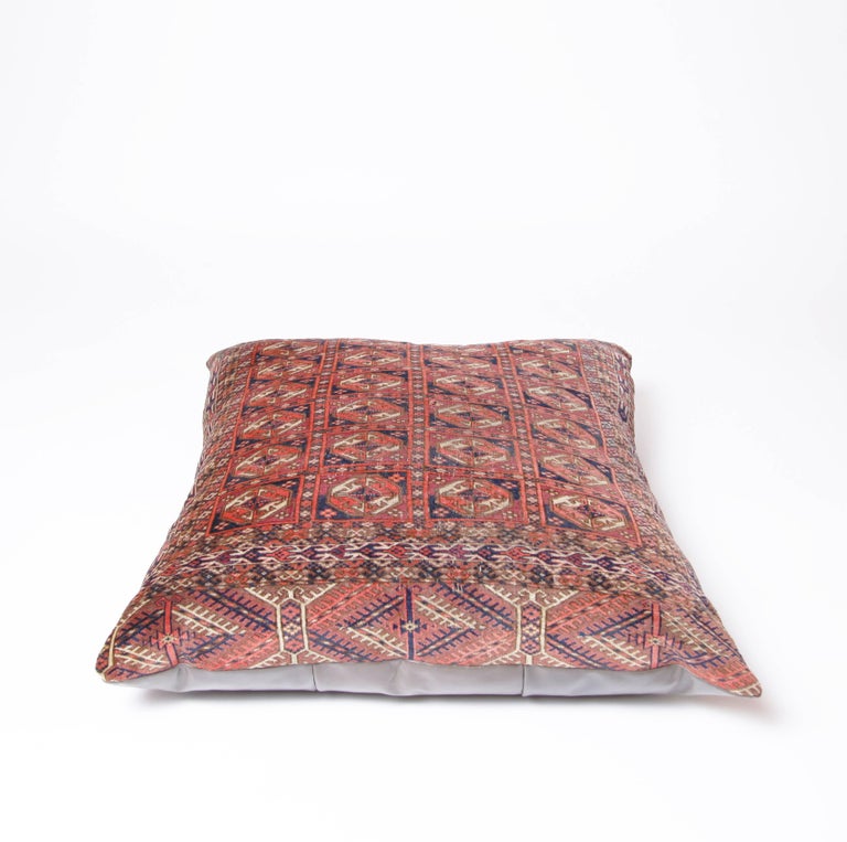 Persian Balouch and Leather Floor Cushion For Sale at 1stdibs