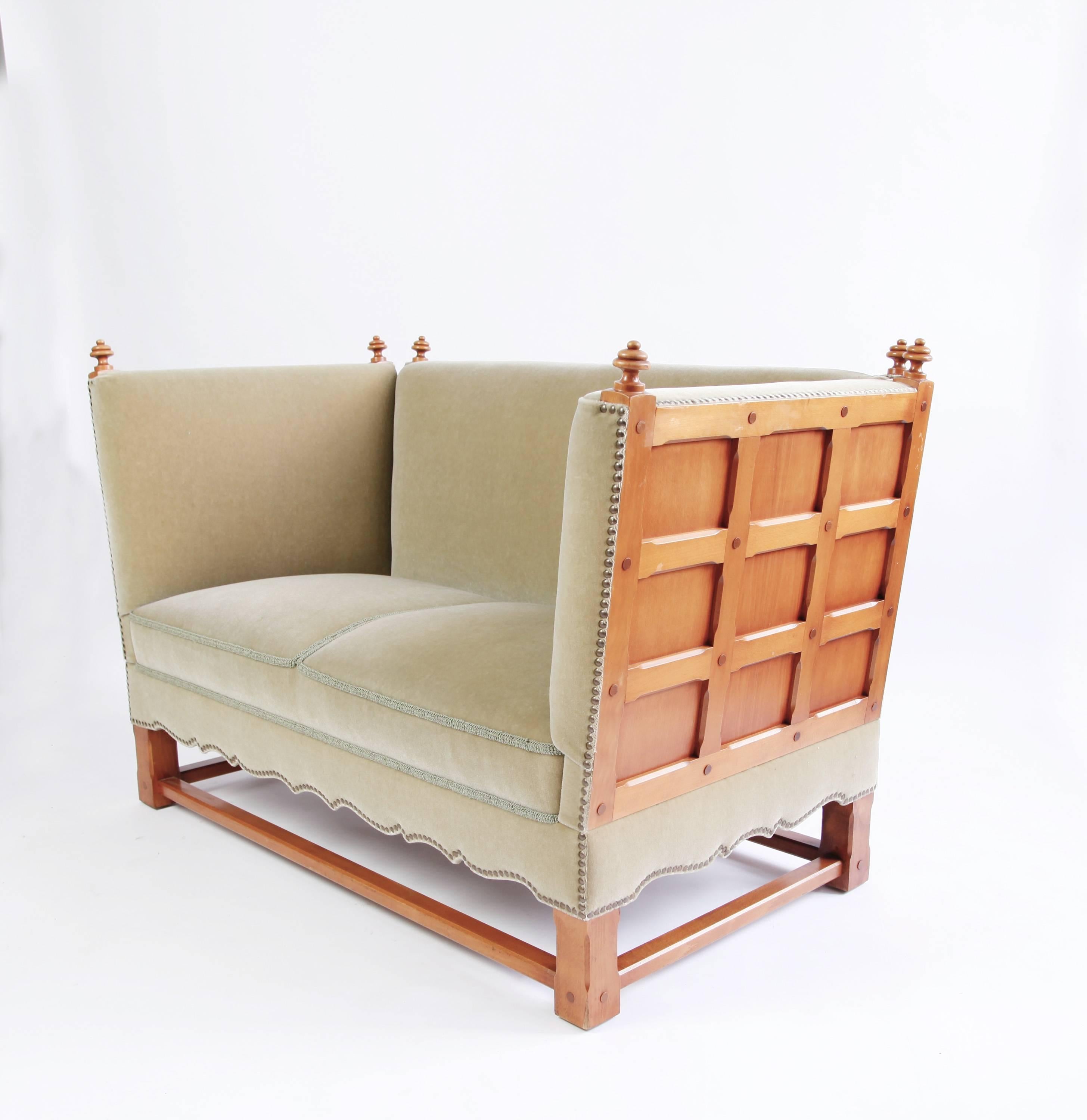 Stained Rare Mohair Settee from 