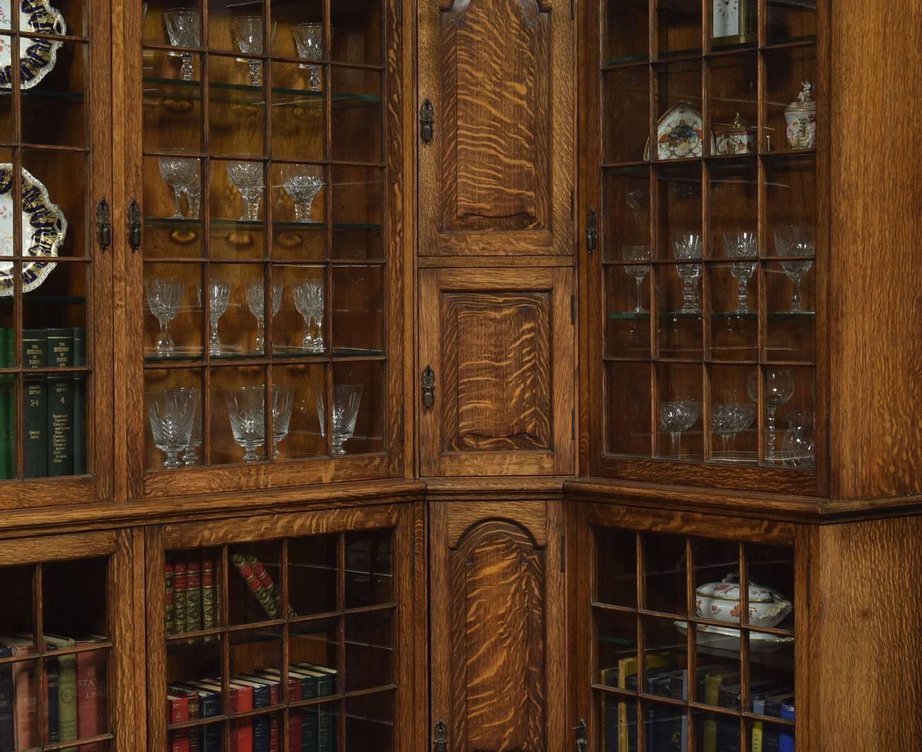 corner oak bookcase