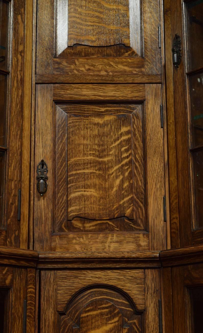 corner bookcase oak