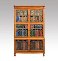 Walnut Three Sectional Bookcases by Minty Library Specialist’s Oxford