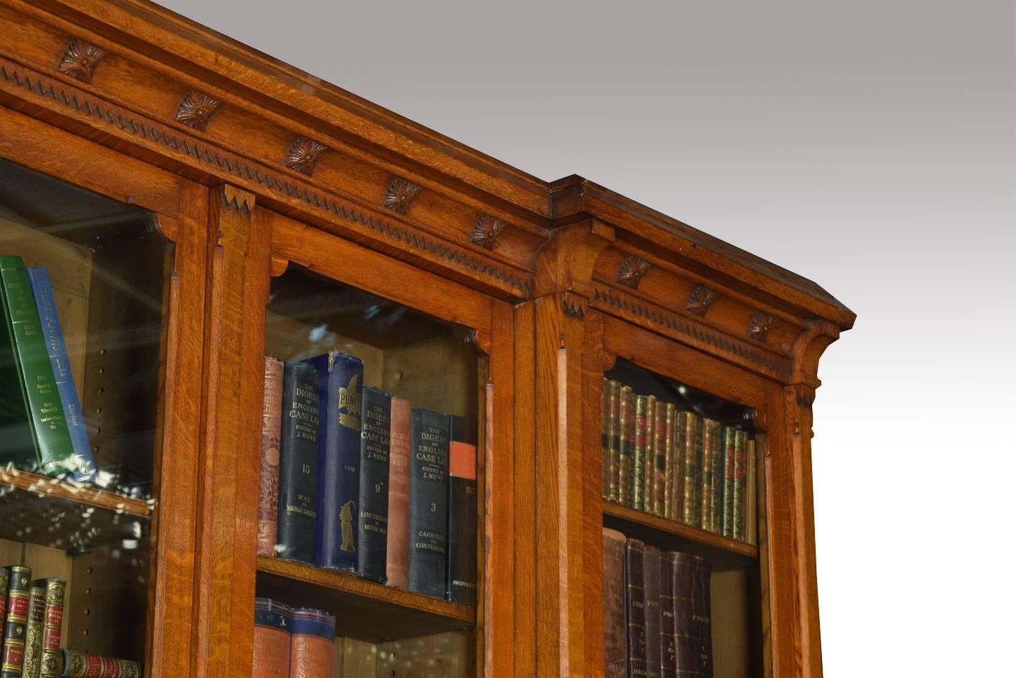 Victorian Large Oak Four Door Bookcase