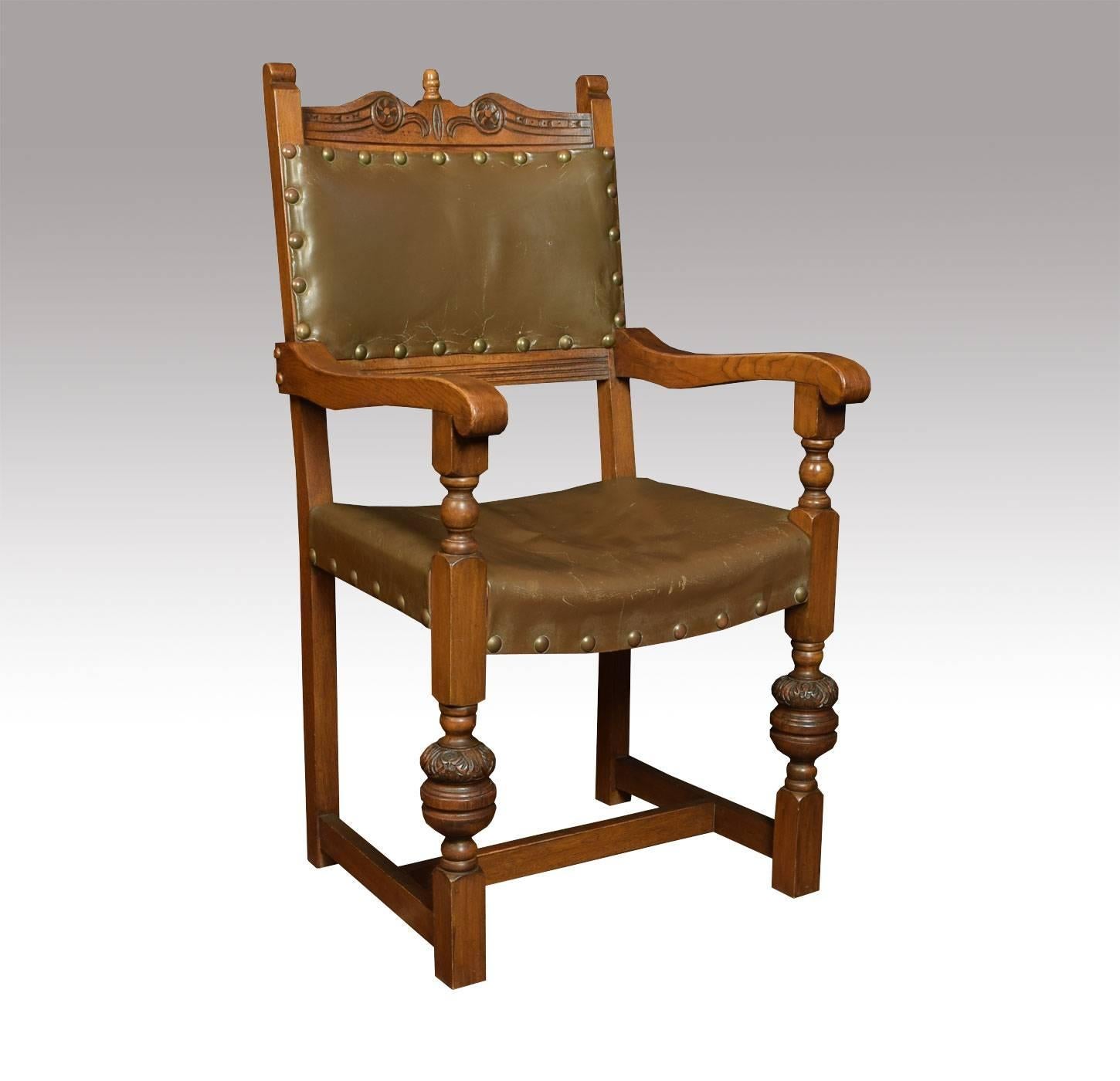 English Set of Ten Carved Dining Chairs