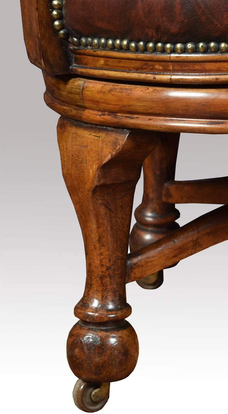 English Victorian Mahogany Swivel Desk Chair