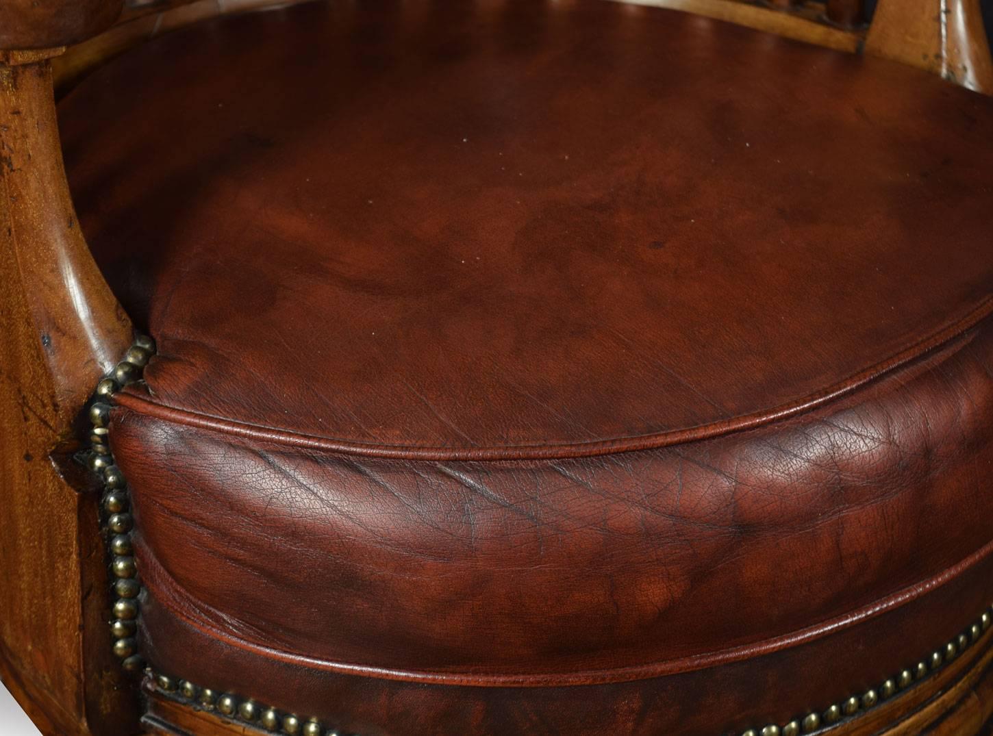 Victorian Mahogany Swivel Desk Chair In Good Condition In Cheshire, GB