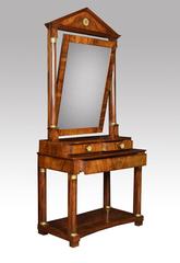 French Empire Figured Mahogany Dressing Table