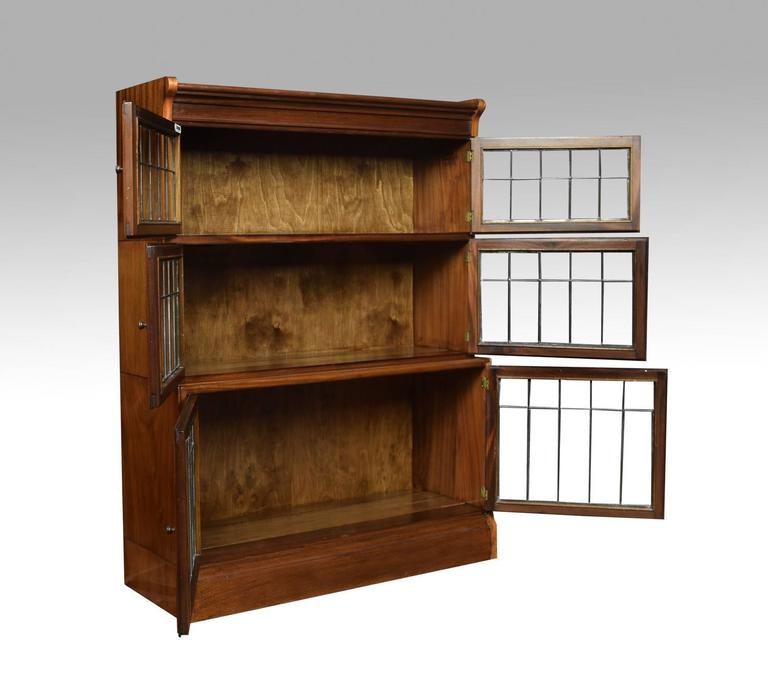 Set of Six Walnut Three Sectional Bookcases by Minty at 1stDibs
