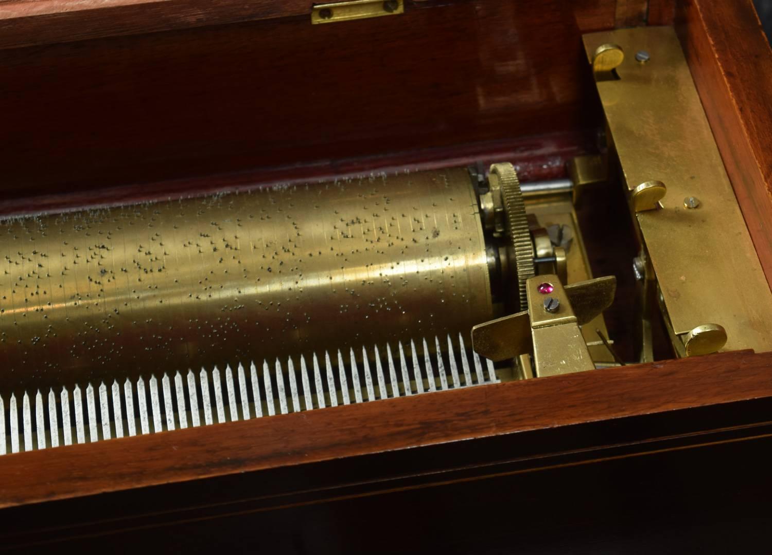 French Cylinder Musical Box by Lecoultre Freres