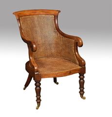19th Century Mahogany Bergère Armchair