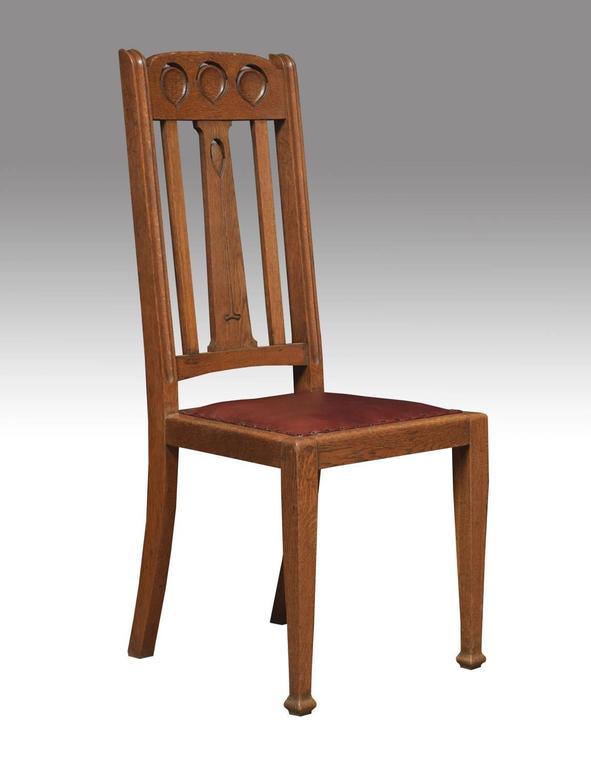 Set Of Eight Oak Arts And Crafts Dining Chairs At 1stdibs English Set Of Eight Oak Arts And Crafts Dining Chairs For