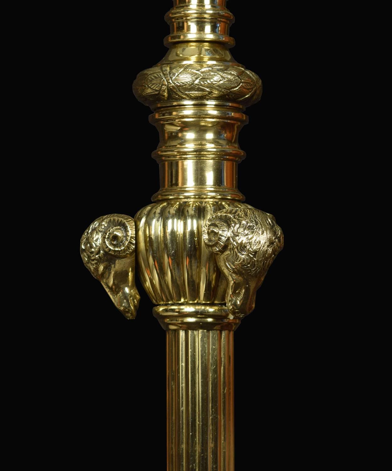 Victorian 19th Century, Brass Standard Lamp