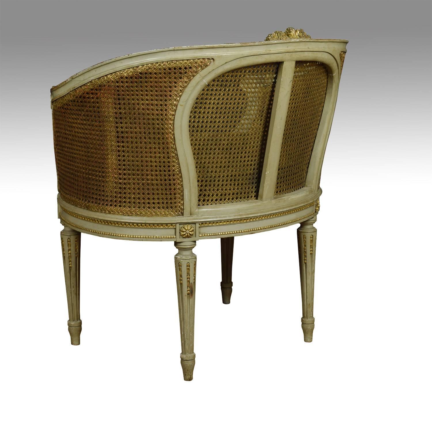 20th Century Pair of French Louis XVI Style Tub Armchairs