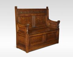 Carved Oak Settle