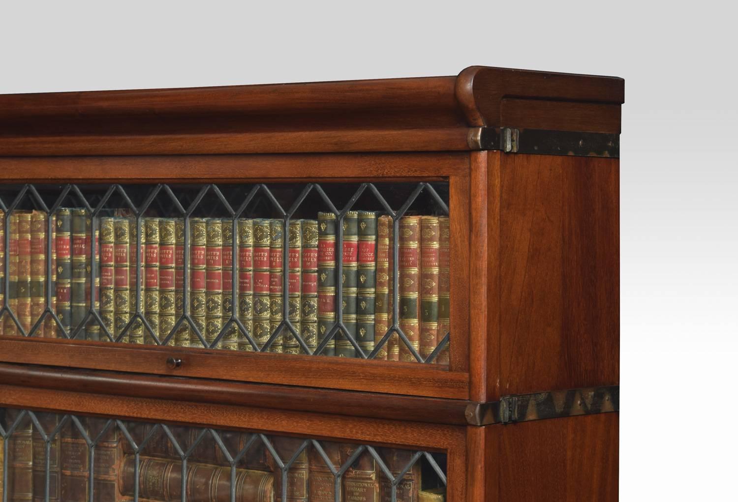 Great Britain (UK) Pair of Mahogany Globe Wernicke Three-Section Bookcases