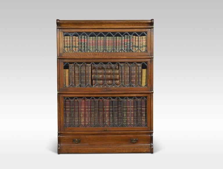 Oak Globe Wernicke Three Section Bookcase at 1stdibs