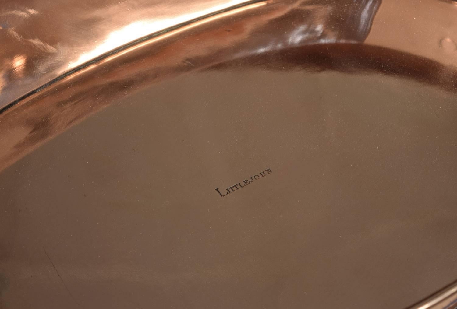 Victorian Large Heavy Copper Oval Baking Dish, Saute Pan or Paella Dish