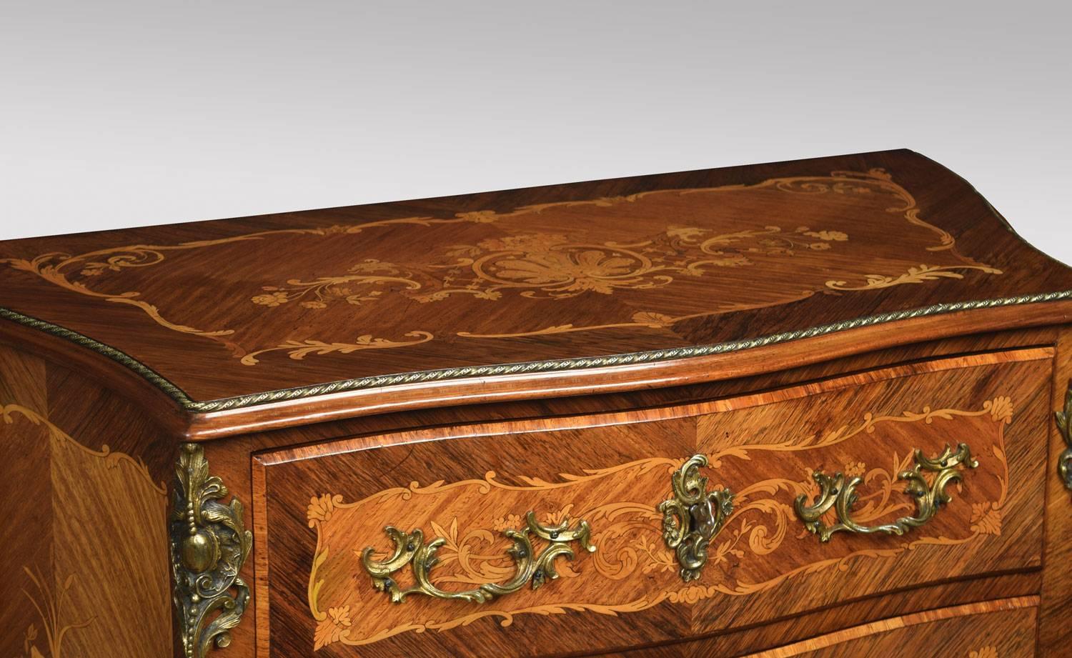 Louis XV Gilt Metal-Mounted Kingwood and Rosewood Marquetry Commode