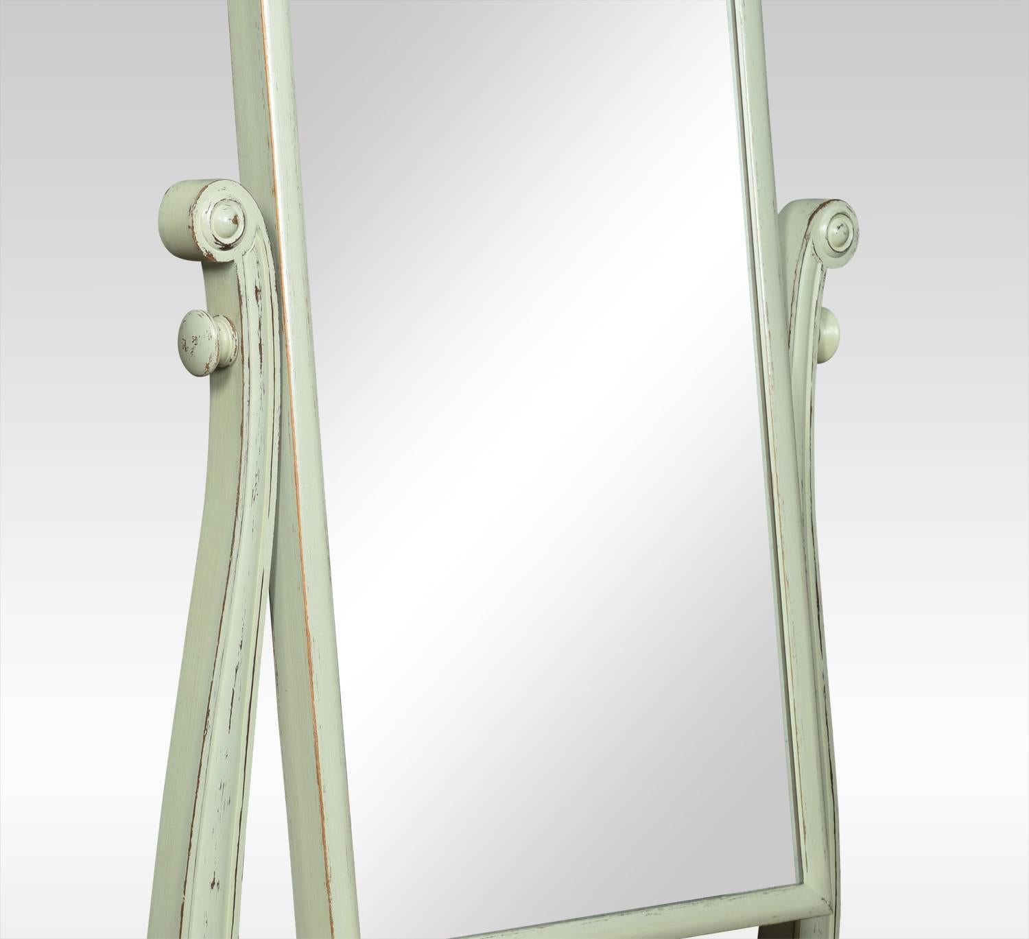 Regency Painted Cheval Mirror In Good Condition In Cheshire, GB