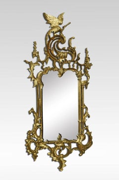 Chinese Chippendale Style Gilt Framed Wall Mirror