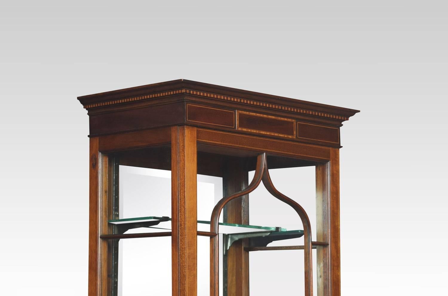 British Edwardian Inlaid Mahogany Display Cabinet