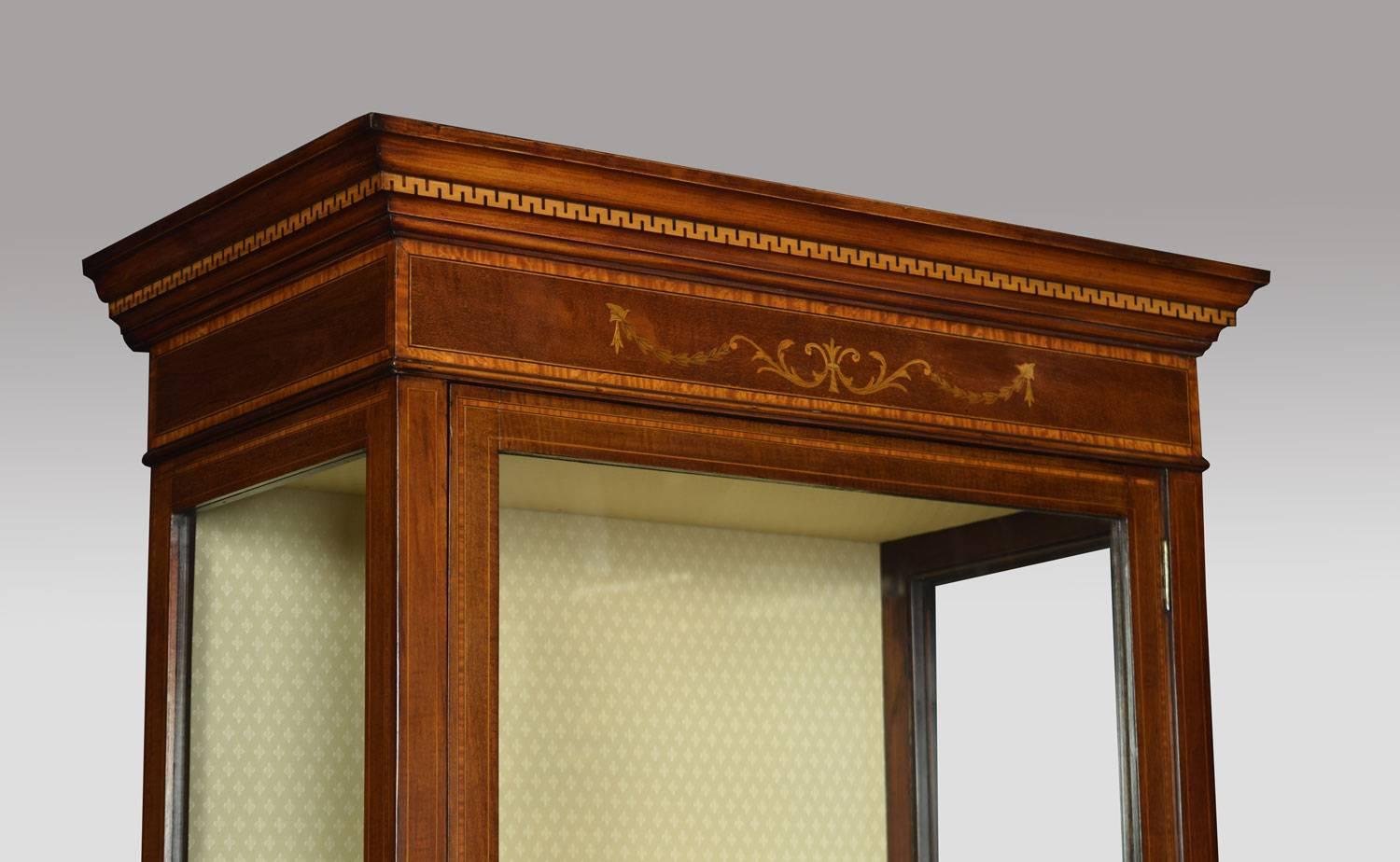20th Century Sheraton Revival Mahogany Single Door Display Cabinet