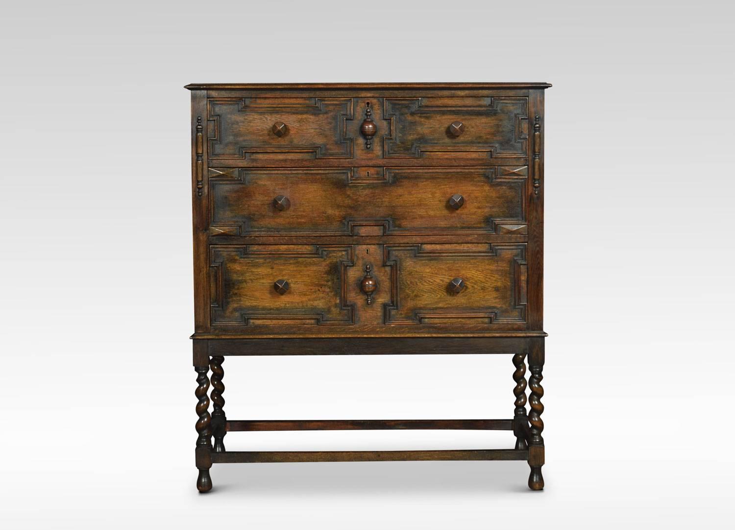 British Jacobean Style Oak Chest of Drawers