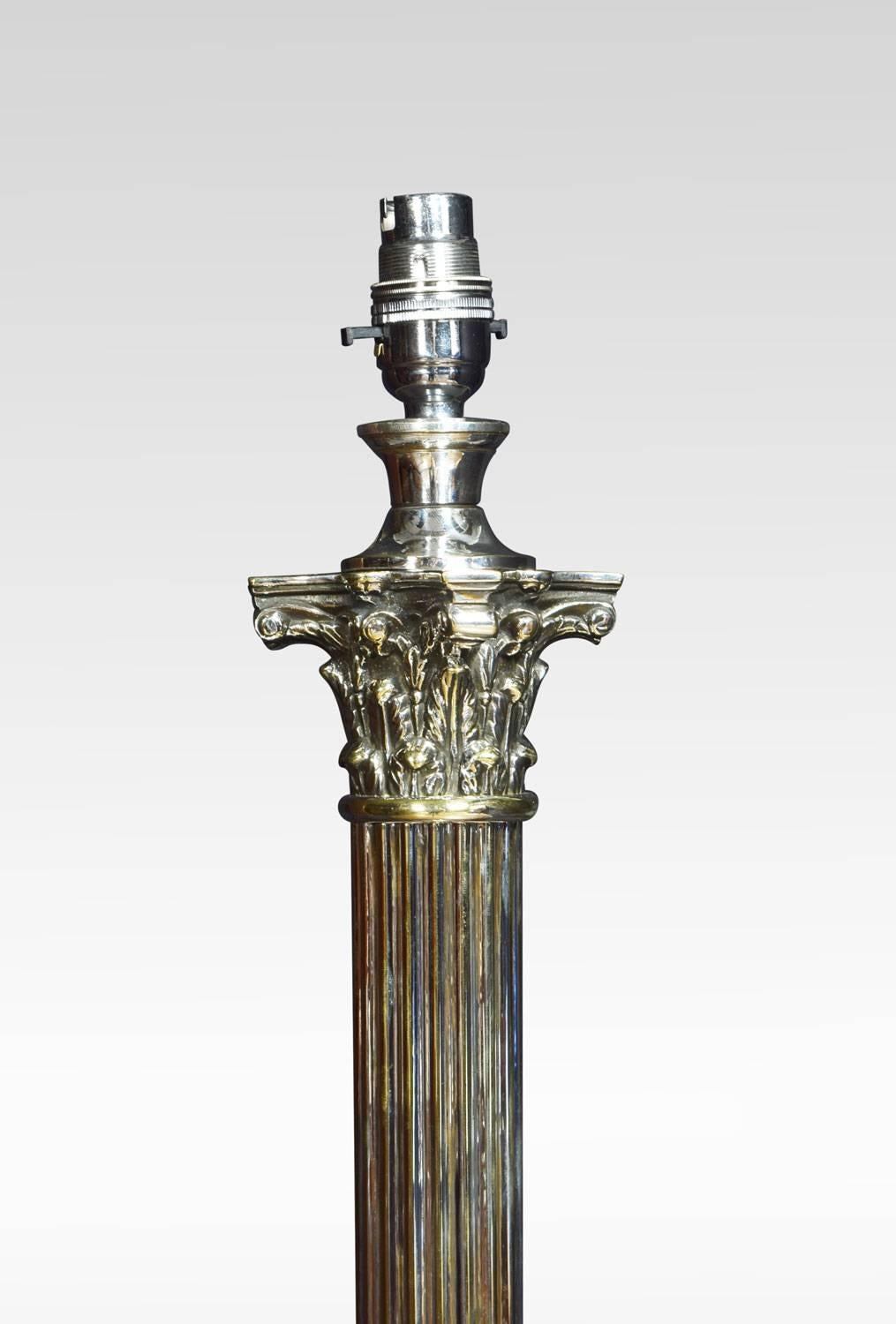 British Edwardian Electro Plated Table Lamp