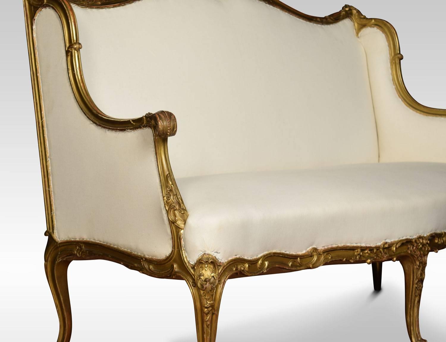 French Giltwood Settee 1