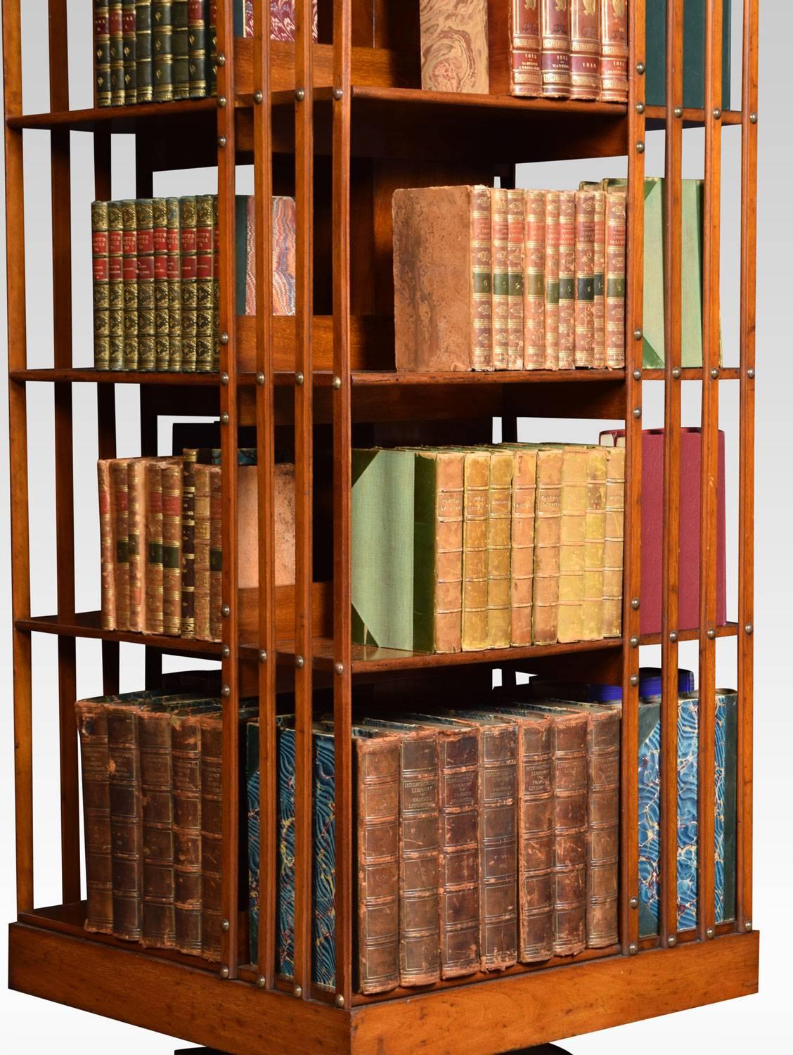 Large Walnut Revolving Bookcase 1